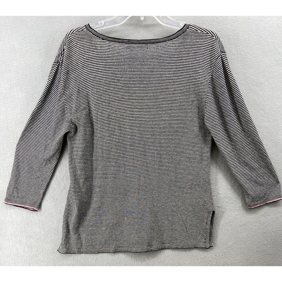 Nic + Zoe Sweater Women’s Sz‎ S Linen Embroidered Martini Glasses Black Stripe - Picture 10 of 12